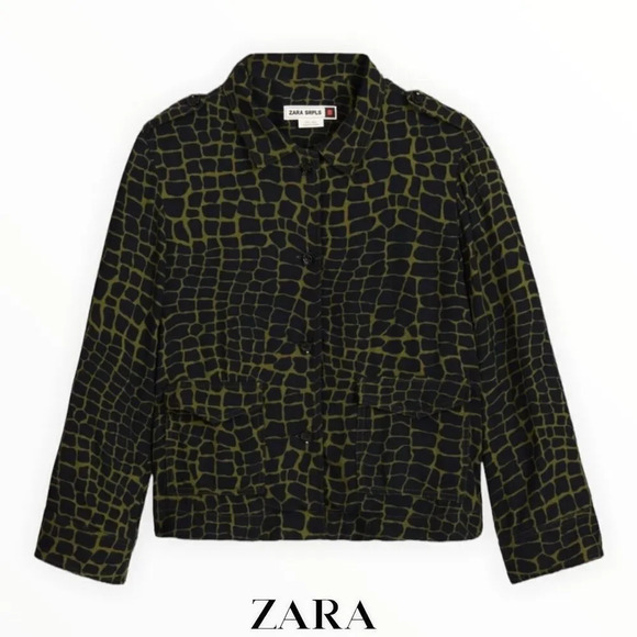ZARA Kids | Green & Black | SRPLS PRINTED OVERSHIRT - Picture 2 of 7